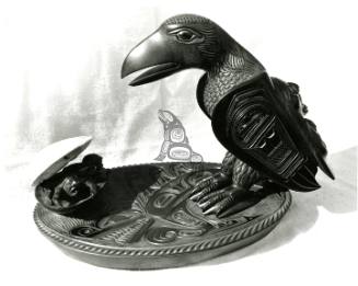 Sculpture of  Raven with First Man
