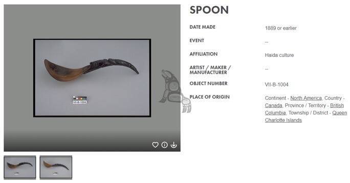 Carved Mountain Goat Horn Spoon