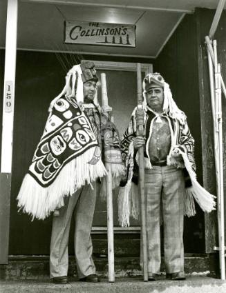 Chief Skidegate (Dempsey Collinson) and Chief Gaala (Oliver Adams)