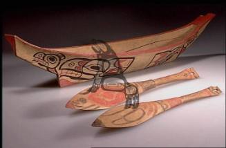Model Canoe and Paddles