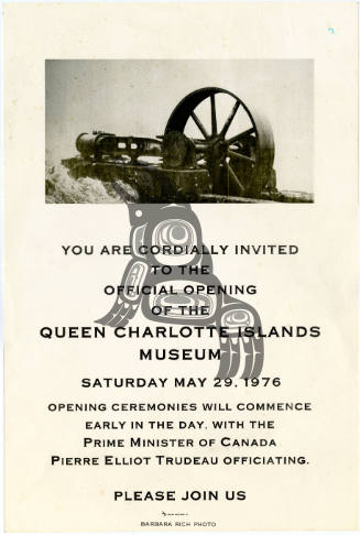 Poster: Official opening of the Queen Charlotte Islands Museum