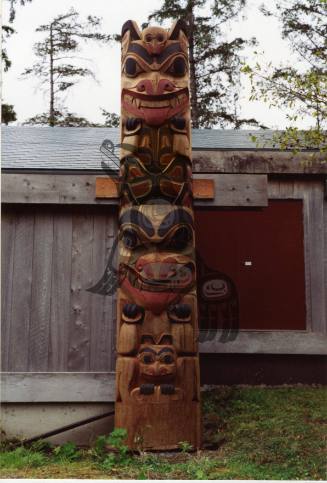 Totem pole carved by Guujaaw.