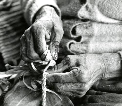 Hannah Parnell Making Cedar Bark Rope