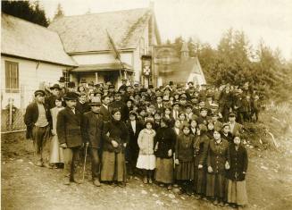 Skidegate Congregation in Front of Village Church