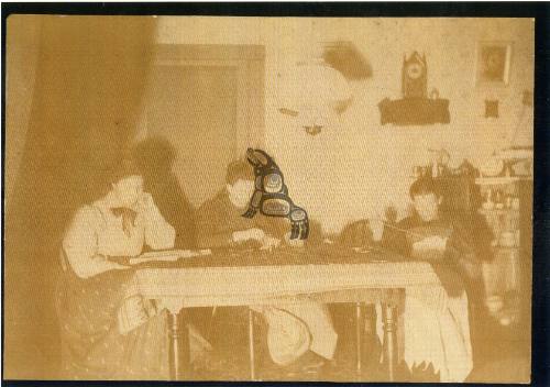 Three women at table