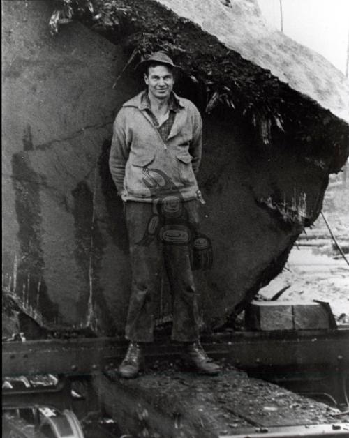 Logger at Skidegate Lake