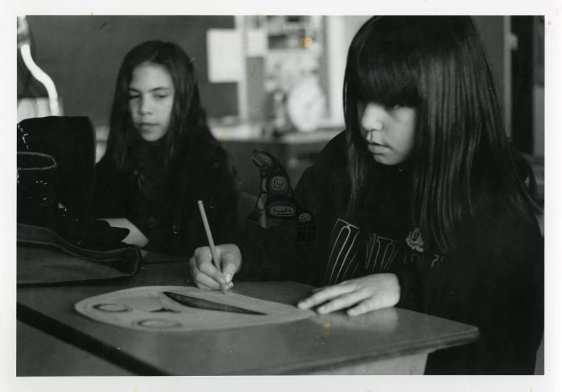 Amber and Alicia Helmer at school