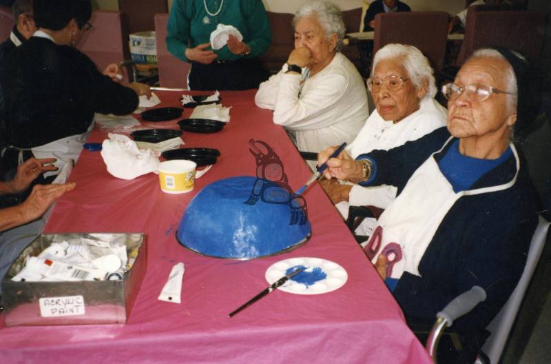 Haida Elders Making Crafts